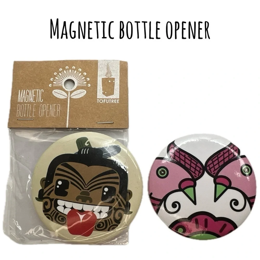 Tofutree Warrior Kia Ora Girl amd Chicken Design Tiki Island Bottle Openers